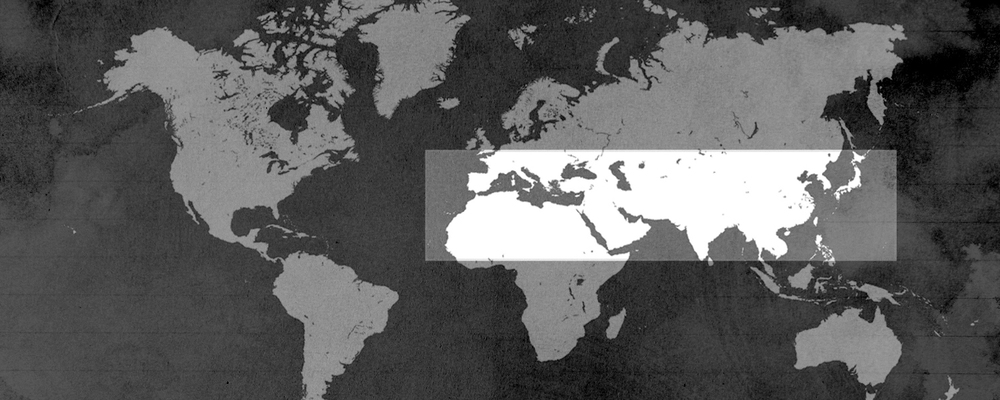 A greyscale picture of a map highlighting the 10/40 window