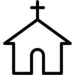 Church building logo representing ministries supported